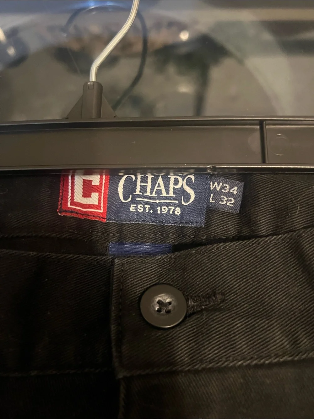 Chaps Black Pleated Men’s Chinos